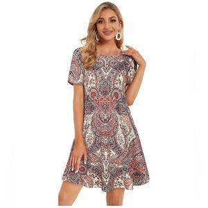 NWOT - elescat Women Summer Dress Tshirt Beach Sundress Casual